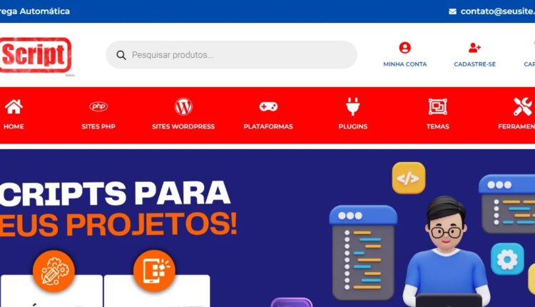 Loja virtual de scripts e sites com 20 produtos inclusos