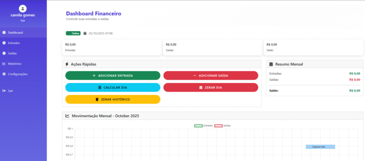 Controle de Caixa com Envio de Relatório Diário via WhatsApp