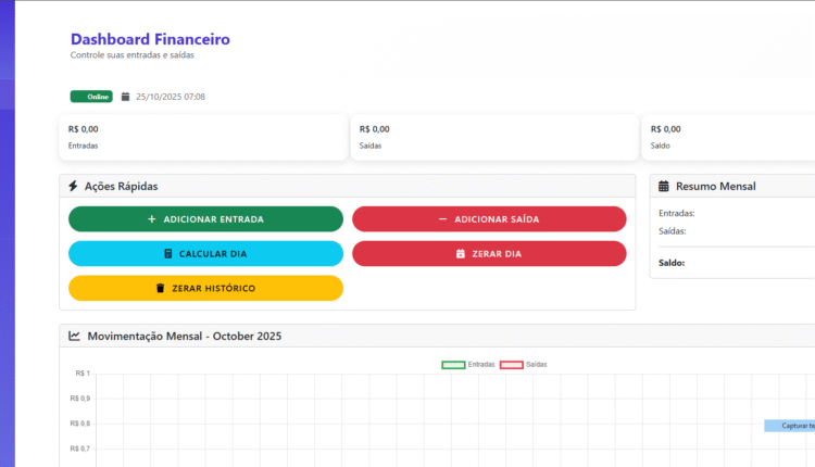 Controle de Caixa com Envio de Relatório Diário via WhatsApp