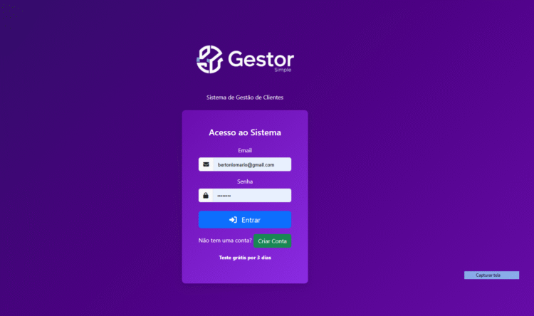 Gestor de Clientes Rastreamento Veicular – cobrança Manual